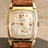 1940's CLINTON Watch "Ruby & Diamond Dial" 17 Jewels Swiss