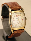 1940's CLINTON Watch "Ruby & Diamond Dial" 17 Jewels Swiss