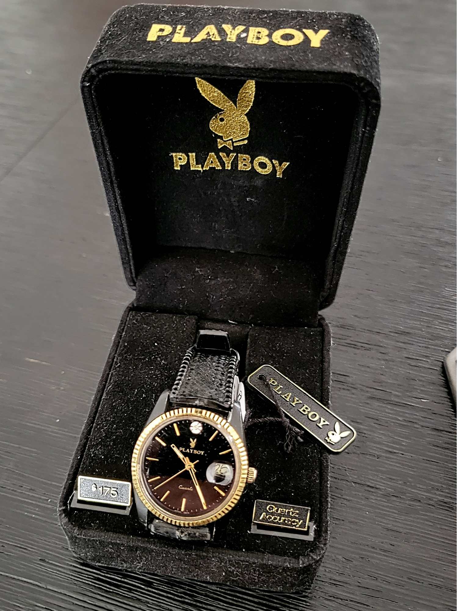 PLAYBOY Quartz Watch Date indicator - In BOX! – SECOND HAND HOROLOGY PLAYBOY Quartz Watch Date indicator - In BOX! – SECOND HAND HOROLOGY