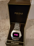 1973 PULSAR P2 Astronaut Wristwatch LED Digital Watch - All S. Steel - In BOX!