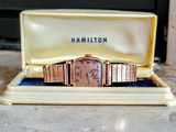 Coral Martin 1941 Hamilton Watch Rose Gold Filled Case & Bracelet - In Box!