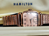 Coral Martin 1941 Hamilton Watch Rose Gold Filled Case & Bracelet - In Box!